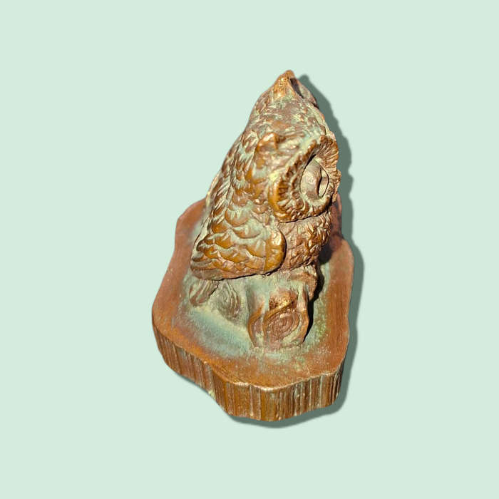 Vintage RB Pewter Two OWLS on Branch Copper