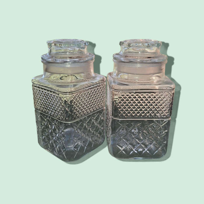 Glass Canister Square Base