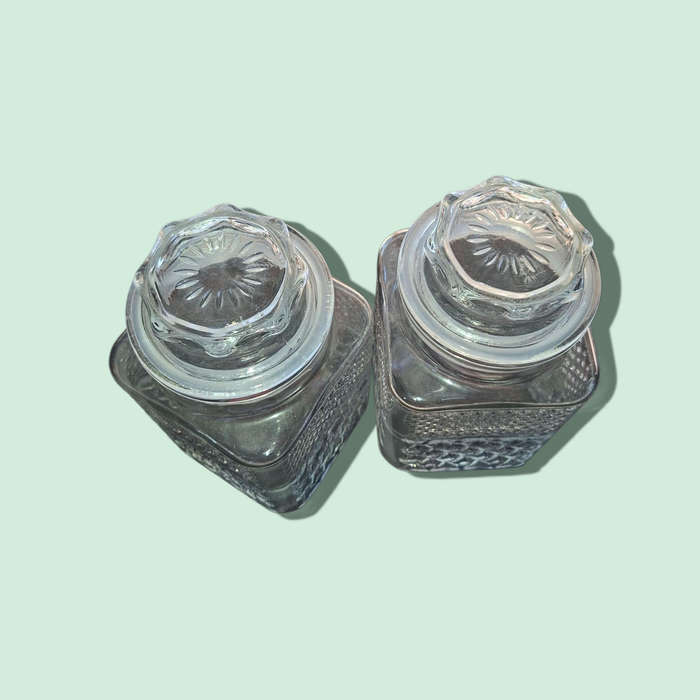 Glass Canister Square Base