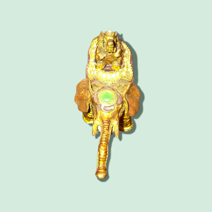 JEWELED ROYAL ELEPHANT TRINKET RING BOX ENAMELED GLIMMERING HANDMADE SECRET BOX