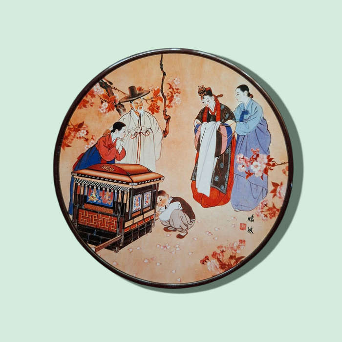 Korean Genre Pictures by Kim Jong Rae on Coasters Made in Korea set of 5