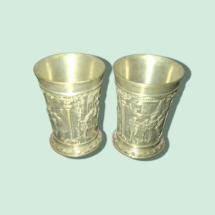 German Pewter Wine Cup Courtship Zinn SKS Metal 95%