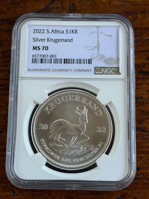 2022 Uncirculated Silver Krugerrand. TOP POP on NGC graded MS70. View images for condition.