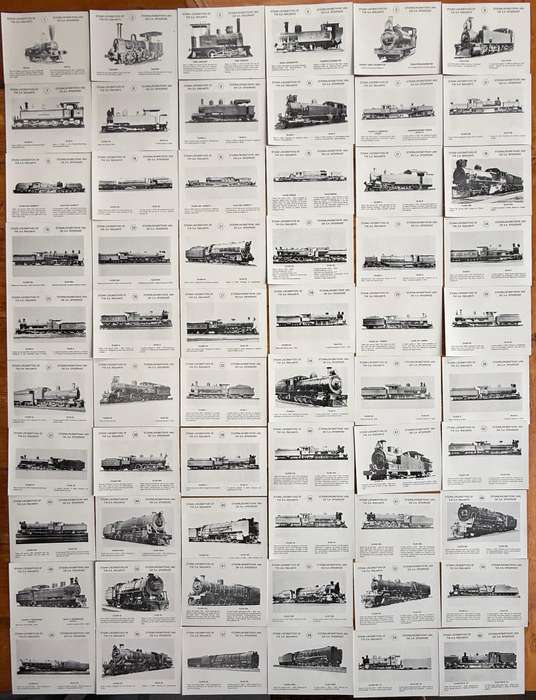 Steam Locomotives of SARS - Stoom Lokomotiewe van SAS (60xPostcards/Poskaart)