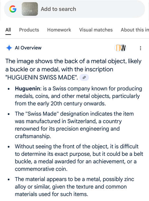 Commemorative medal Swiss made