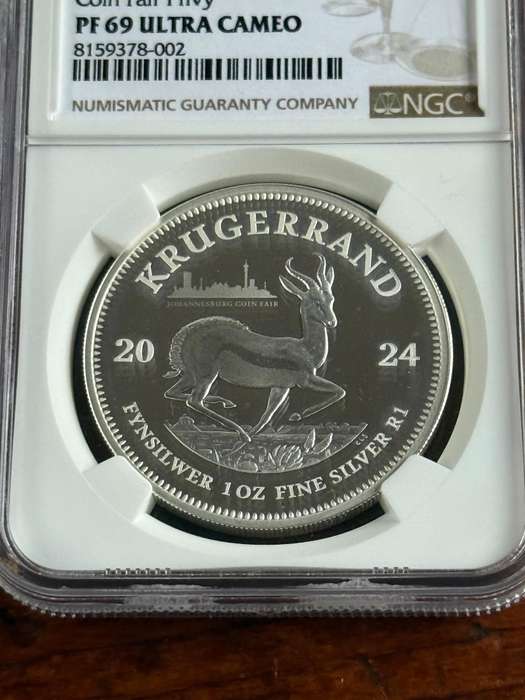 2024 Johannesburg Coin Fair Privy, Proof Silver Krugerrand. Limited Mintage of 1000