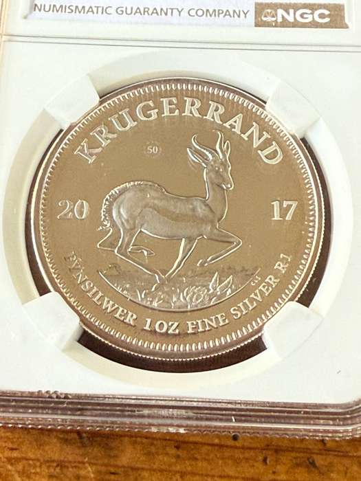 2017 Proof Silver Krugerrand - 50th Anniversary Privy Mark.