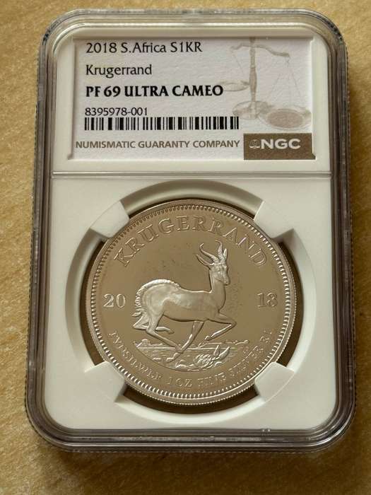 2018 Proof Silver Krugerrand - NGC graded PF69 Ultra Cameo