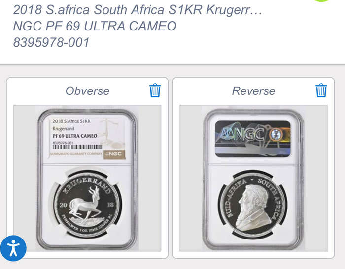 2018 Proof Silver Krugerrand - NGC graded PF69 Ultra Cameo
