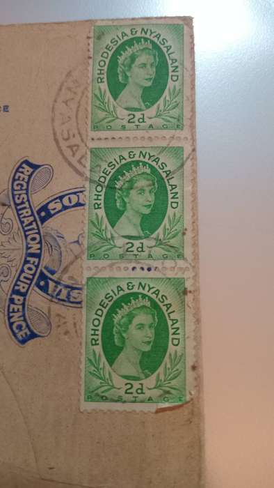 SOUTHERN RHODESIA REGISTERED AIRMAIL 1954, LILONGWE TO JHB(FROM THE PROVINCIAL COMMISSIONER)