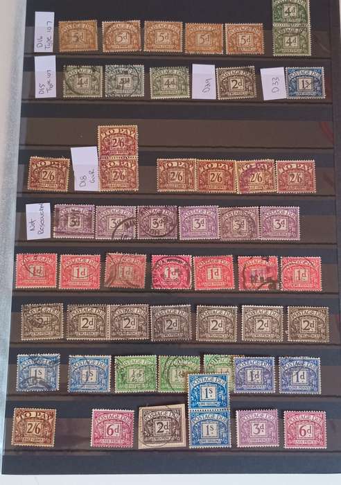 Great Britain- Valuable Lot of 53 Postage Dues for Research