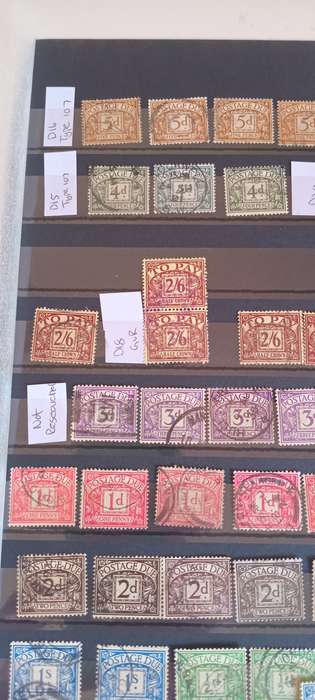 Great Britain- Valuable Lot of 53 Postage Dues for Research