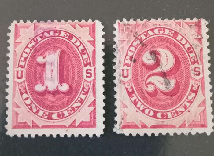 USA 1884 Scott #J15-16 Postage Dues with light cancels