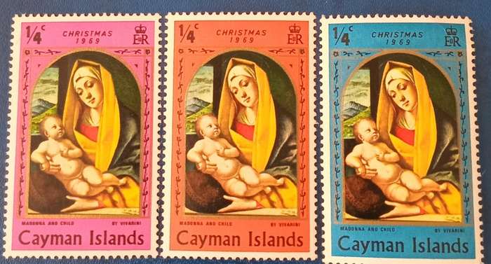 Cayman Islands 1968 QE2 Set of 3 Christmas stamps