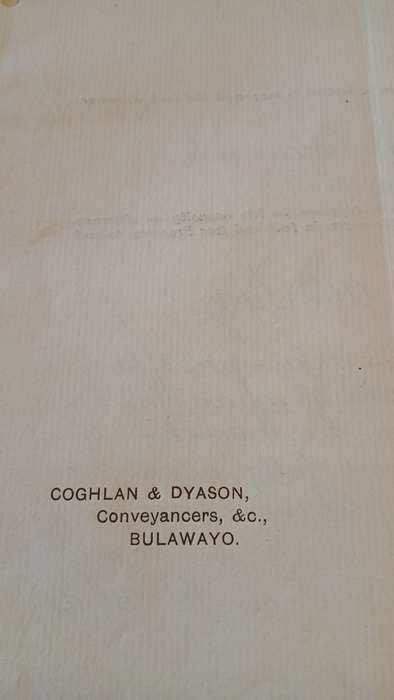 BSAC 1897 BULAWAYO Registry with £1 & 10s & 1 Shilling Pair on Deed of Transfer CV R3500+