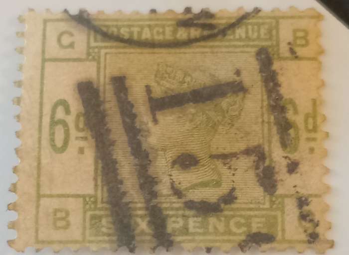 GB 1883 6d Dull Green SG194 Good Used