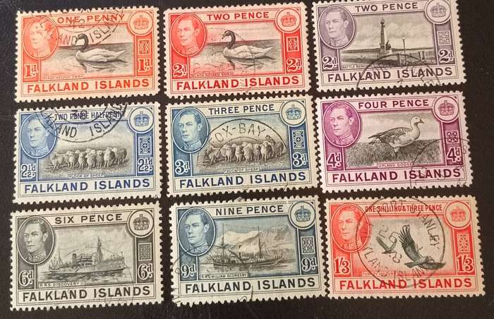 Falkland Islands VFU PART SET UNH - 1938 Falkland Island Culture