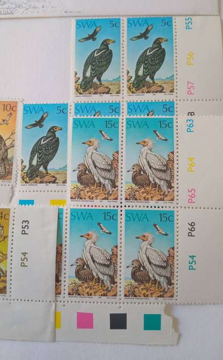 SWA Birds - Set of 4 Control Blocks of 5 each - 1975 & FDC - MNH