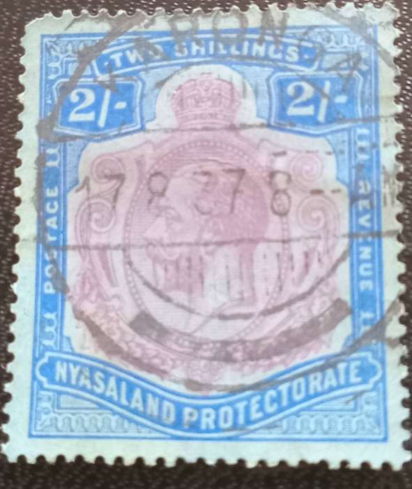 NYASALAND 1926 2/- Purple & Blue/Pale Blue Sg 109