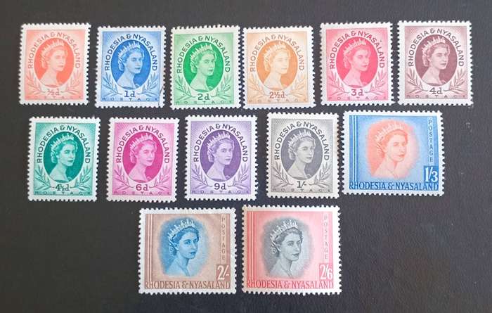 1954 RHODESIA & NYASALAND DEFINITIVES VALUABLE PART SET