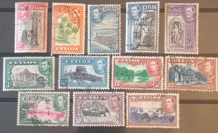 Ceylon 1938-49 definitive part set VFU