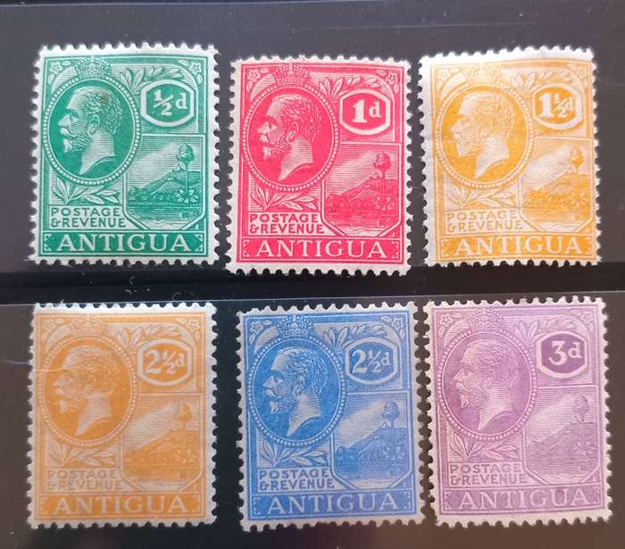 ANTIGUA, 1921-29 KGV ST.JOHNS HARBOR ISSUE MH Valuable part set