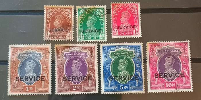 INDIA 1937/39 SG O132/O138 USED Overprint SERVICE