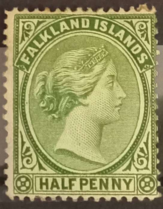 Falkland Islands 1891-1902 ½d yellow green