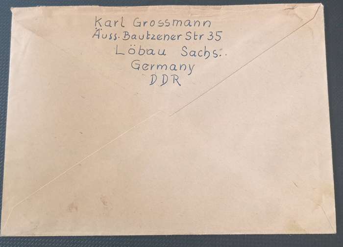 GERMANY 1954 DDR MIT LUFTPOST COVER FROM SACHS TO SOUTH AFRICA