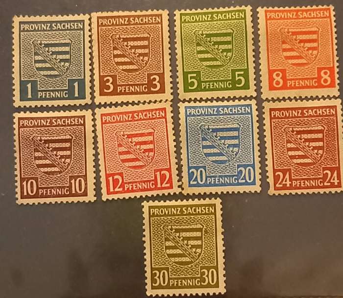 Germany 1945,Soviet Zone Saxony Province lot of 9 stamps MH