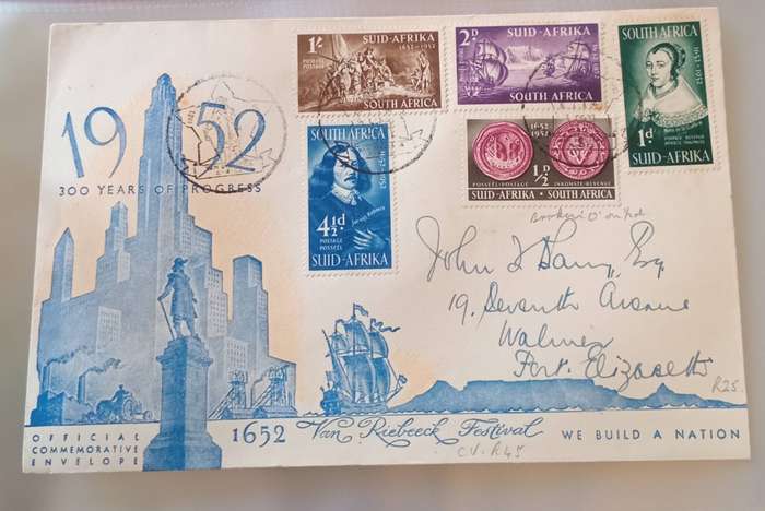 1952 Commemorative Cover Jan Van Riebeeck Festival