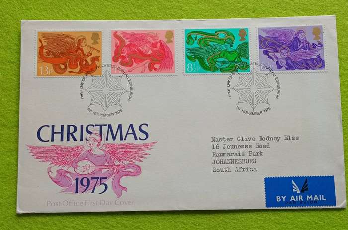 GB FDC 1975 EDINBURGH AIRMAIL TO SA