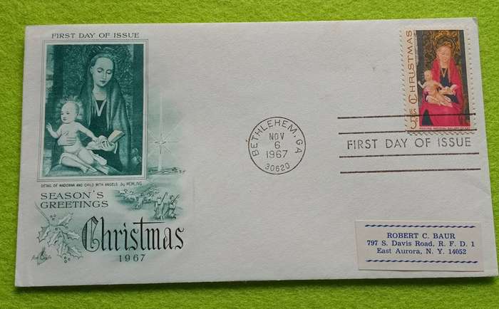 Christmas Madonna & Child #1336 -1967 FDC