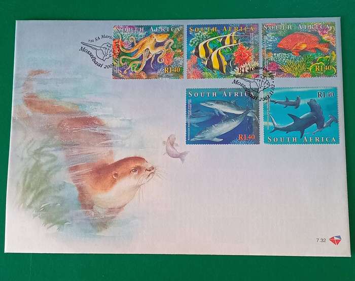 RSA 2001: OFFICIAL FDC 7.32  - S.A. MARINE LIFE (Large FDC)