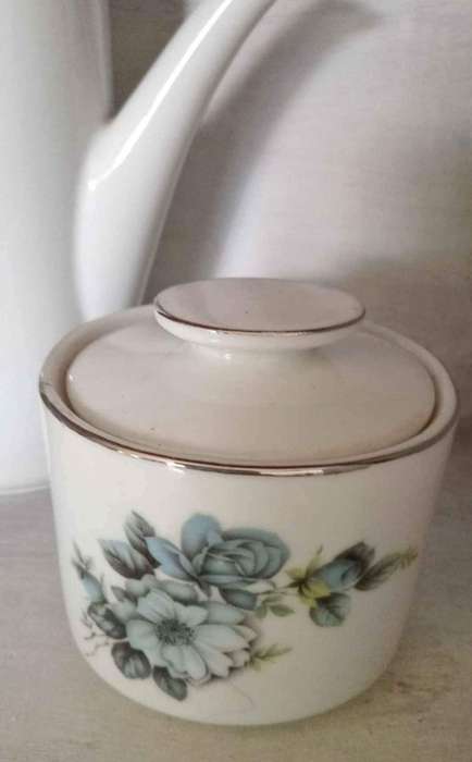 Beautiful Vintage Espresso Set with 5 Duos, Teapot, Milk jug and Sugar Bowl