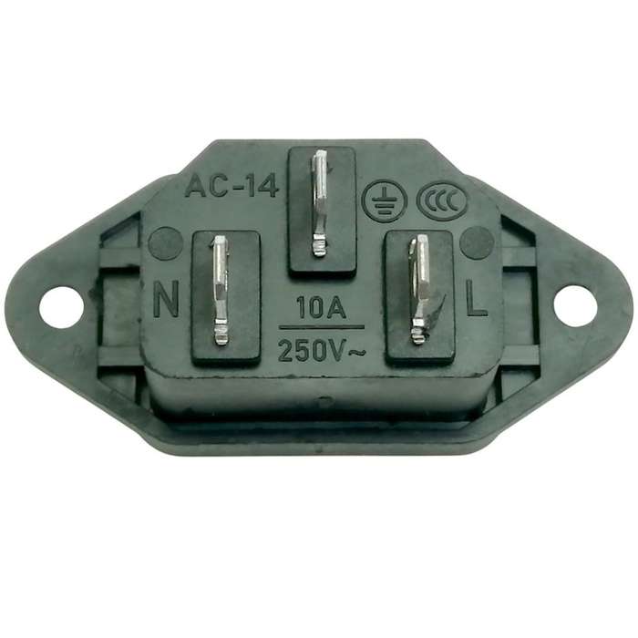 IEC320 C14 Male 3 Pin Connector