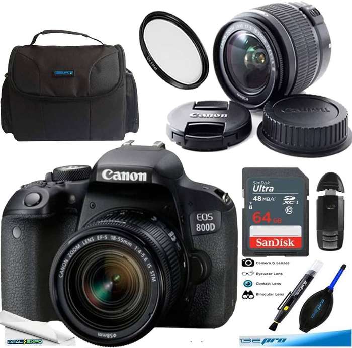 Canon EOS 800D Digital SLR Camera with 18-55mm Lens - 24.2MP, Full HD Video, Wi-Fi & Bluetooth Conne