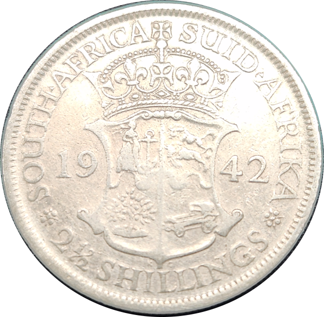 2 1/2 (TWO and a HALF)  Shillings - Half Crown - 1942