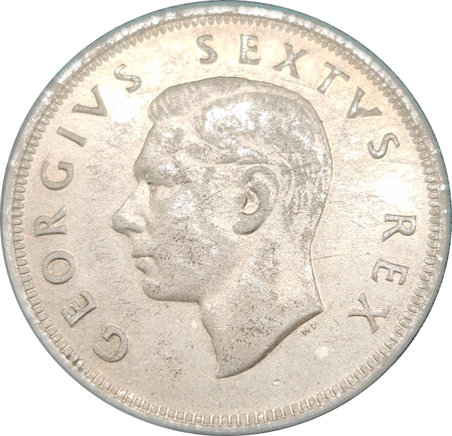 2 1/2 (TWO and a HALF)  Shillings - Half Crown - 1942