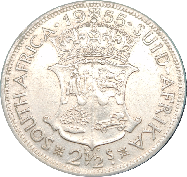 2 1/2 (TWO and a HALF)  Shillings - Half Crown - 1955