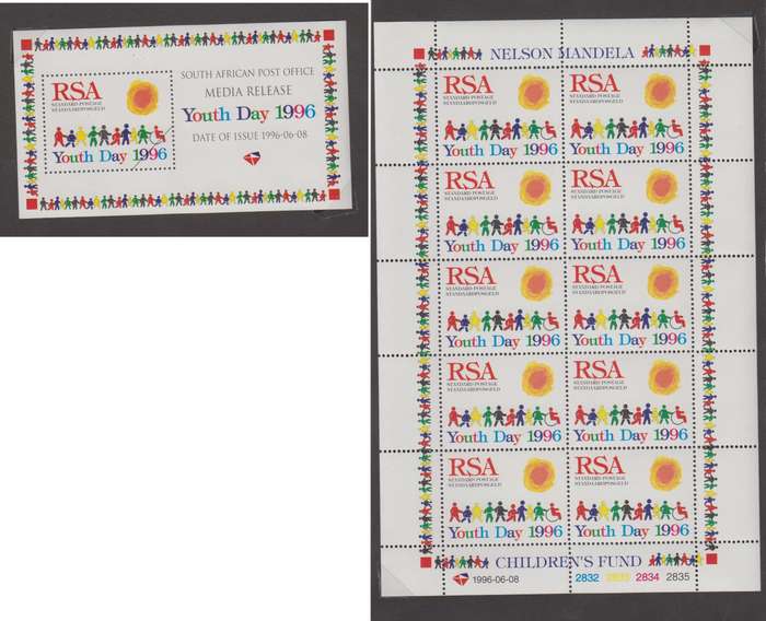 RSA - 1996 - Nelson Mandela's Children - Media release + MNH Sheet (SACC 953)