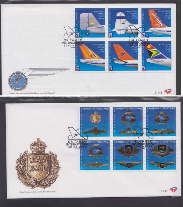 RSA - SAA 75 Years FDC 7.143 & 7.144 - SACC 1929-1930