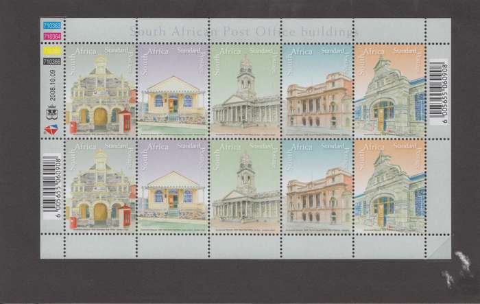 RSA - SA Postoffice Buildings Sheet MNH- SACC 1906-1910