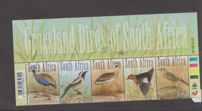 RSA - Grassland Birds Control Strip MNH- SACC 2081-2085