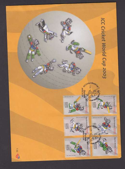 RSA - ICC Cricket World cup 2003 FDC 7.52 - SACC 1499-1504