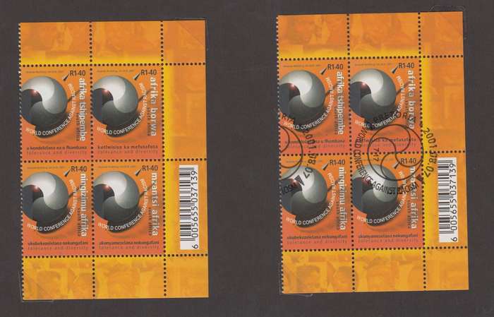 RSA - World Conference stamps MNH and CTO(SACC 1425, 1426,1430,1431)