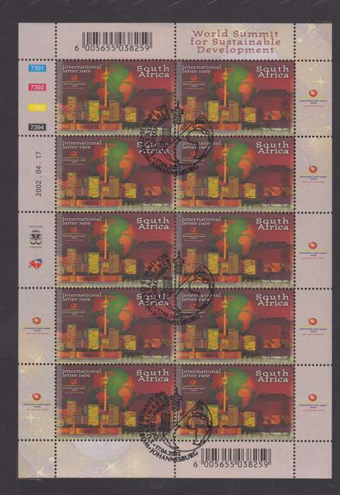 RSA - World Summit  - Sheetlet (SACC 1482)