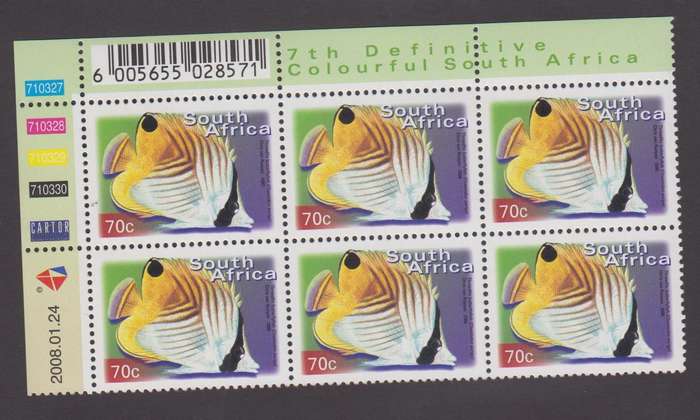 RSA - 7th Definitive 70c - Reprint  2008/01/24- Control block - SACC 1300a
