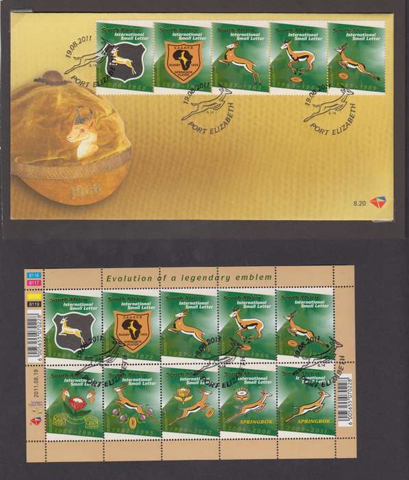 RSA - Evolution of Rugby FDC 8.20 + CTO Sheet MNH - SACC 2208