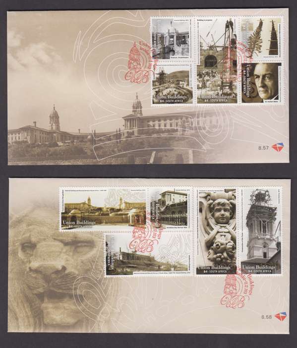 RSA - Centenary of the Union Building FDC8.55/6 - SACC 2259-2260